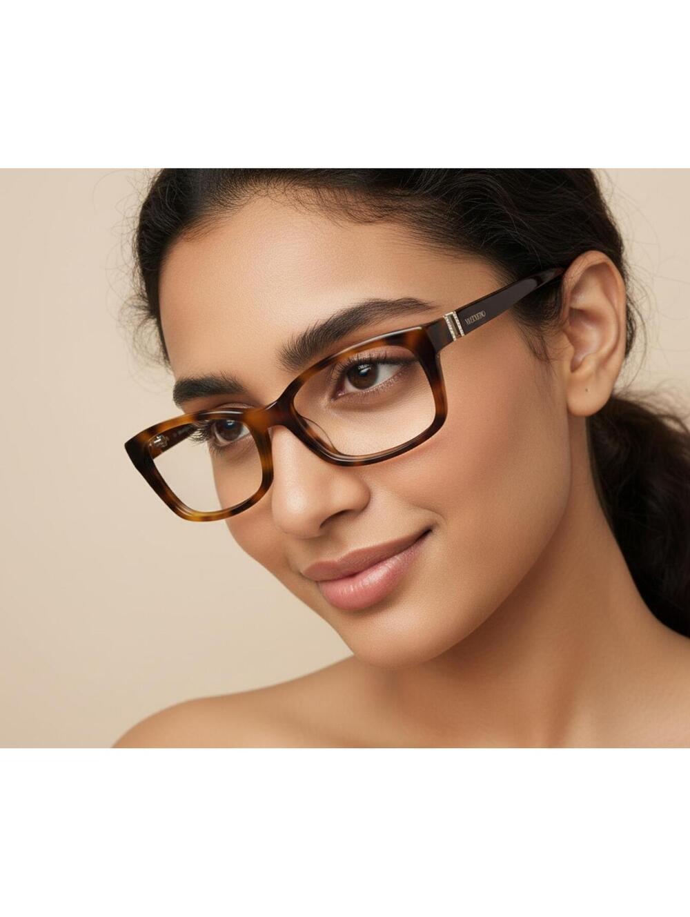 Valentino Italy V2615R Eyeglasses Tortoise Brown Rectangle